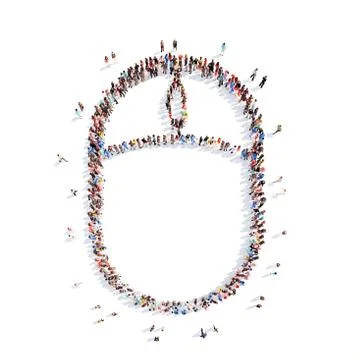 People in the form of a computer mouse Illustrazione stock