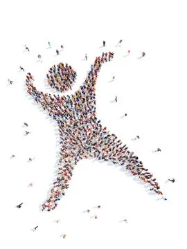 People in the form of a dancing man Stock Illustration