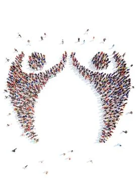 People in the form of a dancing man Stock Illustration