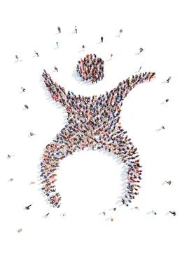 People in the form of a dancing man Stock Illustration