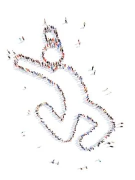 People in the form of a dancing man Stock Illustration