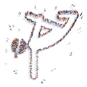 People in the form of a dancing man Stock Illustration