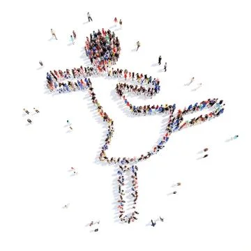 People in the form of a dancing man Illustrazione stock
