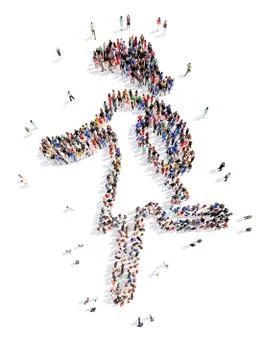 People in the form of a dancing man Stock Illustration