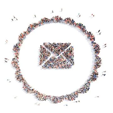 People in the form of an e-mail Stock Illustration
