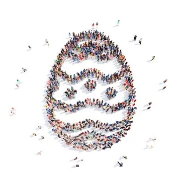 People in the form of Easter eggs Stock Illustration