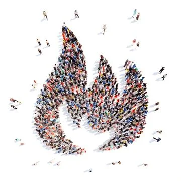 People in the form of a flame Illustrazione stock