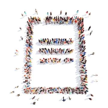 People in the form of a folder Stock Illustration