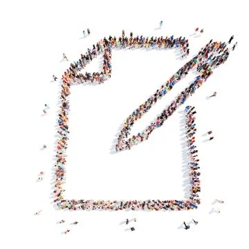 People in the form of a folder Stock Illustration