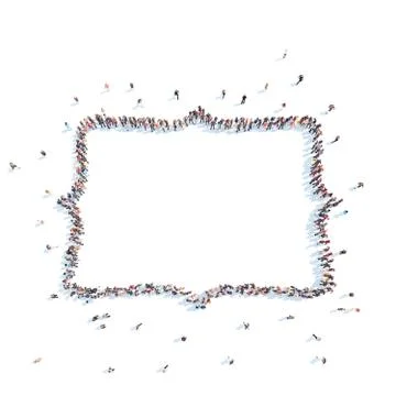 People in the form of  frame. Stock Illustration