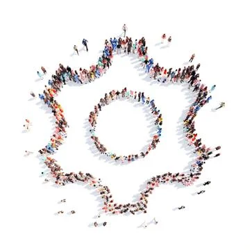 People in the form of gears Stock Illustration