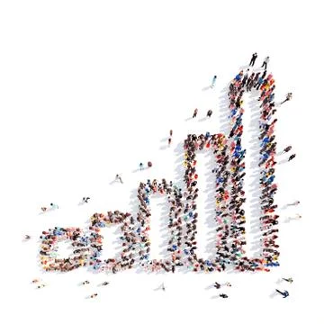 People in the form of a graph Stock Illustration