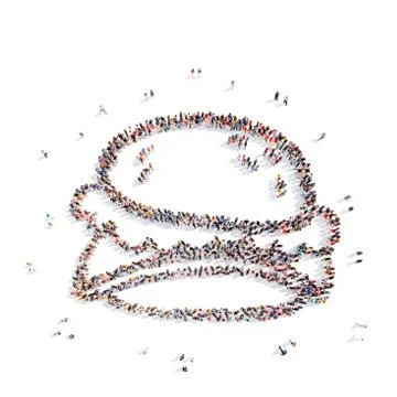 People in the form of a hamburger Stock Illustration
