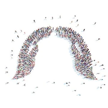 People in the form of a hand. Illustrazione stock