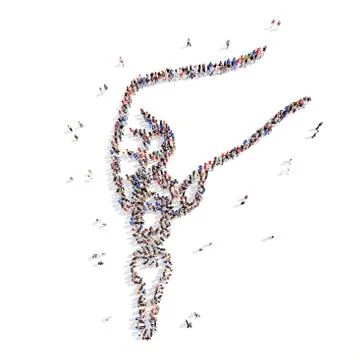 People in the form of a hand with key Stock Illustration