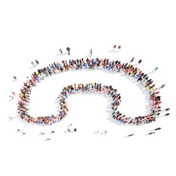 People in the form of a handset Stock Illustration