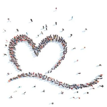 People in the form of hearts. Stock Illustration