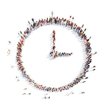 People in the form of hours Stock Illustration