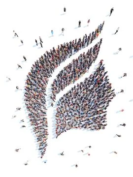 People in the form of a human profile. Stock Illustration
