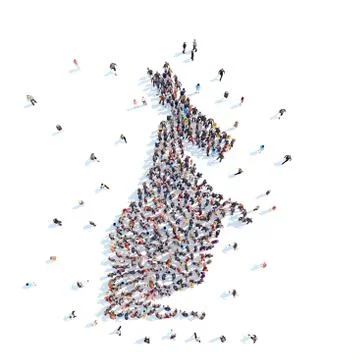 People in the form of a kangaroo. Stock Illustration