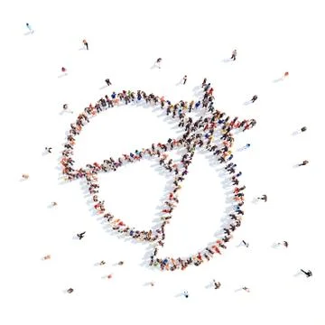 People in the form of a ladybug Stock Illustration