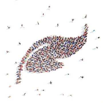 People in the form of a leaf Stock Illustration