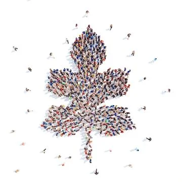 People in the form of a leaf Illustrazione stock