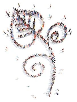 People in the form of a leaf Stock Illustration