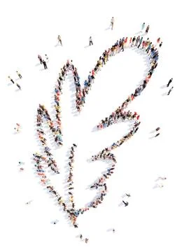 People in the form of a leaf Stock Illustration