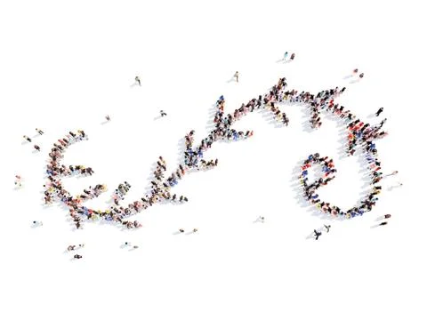 People in the form of a leaf Stock Illustration