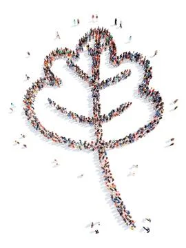 People in the form of a leaf Illustrazione stock