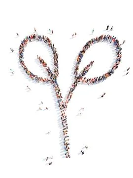 People in the form of a leaf Stock Illustration