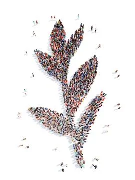 People in the form of a leaf Stock Illustration