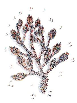 People in the form of a leaf Stock Illustration
