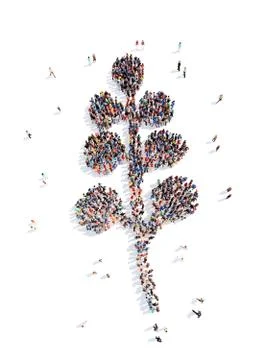 People in the form of a leaf Stock Illustration