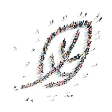 People in the form of a leaf. Stock Illustration