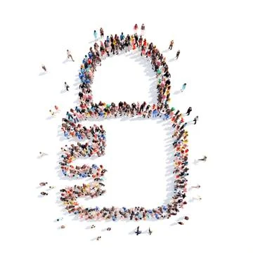 People in the form of  lock, a flash mob Stock Illustration