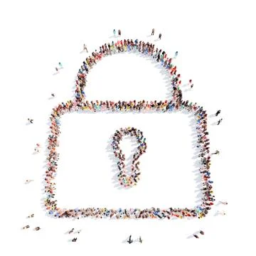 People in the form of  lock Stock Illustration