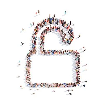 People in the form of lock Stock Illustration