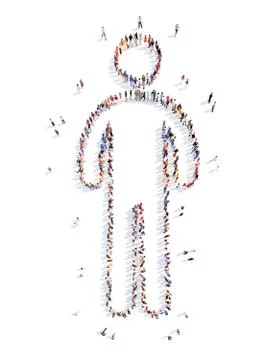 People in the form of a man Stock Illustration