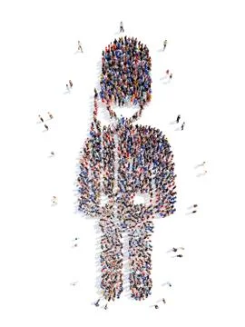 People in the form of a man Stock Illustration
