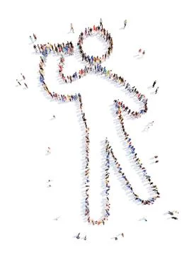 People in the form of a man Stock Illustration