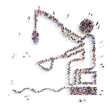 People in the form of a man Stock Illustration