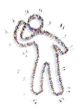 People in the form of a man Stock Illustration