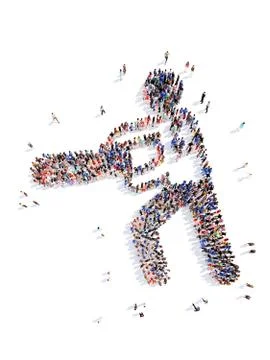 People in the form of a man Stock Illustration
