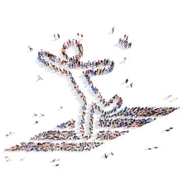 People in the form of a man Stock Illustration
