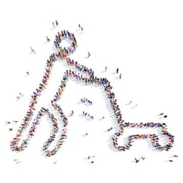 People in the form of a man Stock Illustration