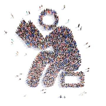 People in the form of a man Stock Illustration