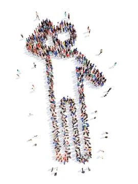 People in the form of a man Stock Illustration