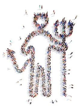 People in the form of a man Stock Illustration